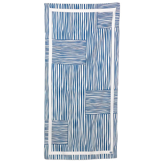 Fiji Stripe Quick Drying Beach Towel In Blue