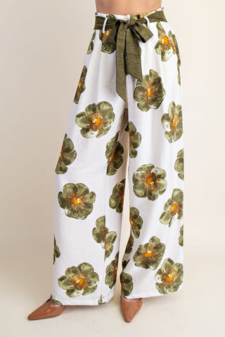 Sweet Breeze Tie Waist Pants/Olive