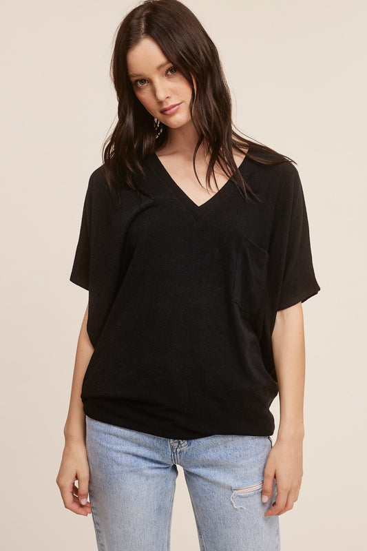 Throw On & Go Top In Black