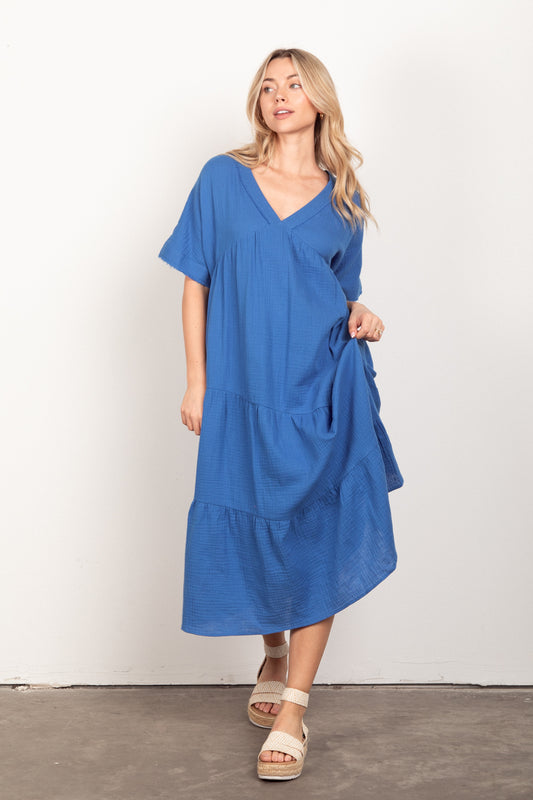 Happiest Here Dress In Blue