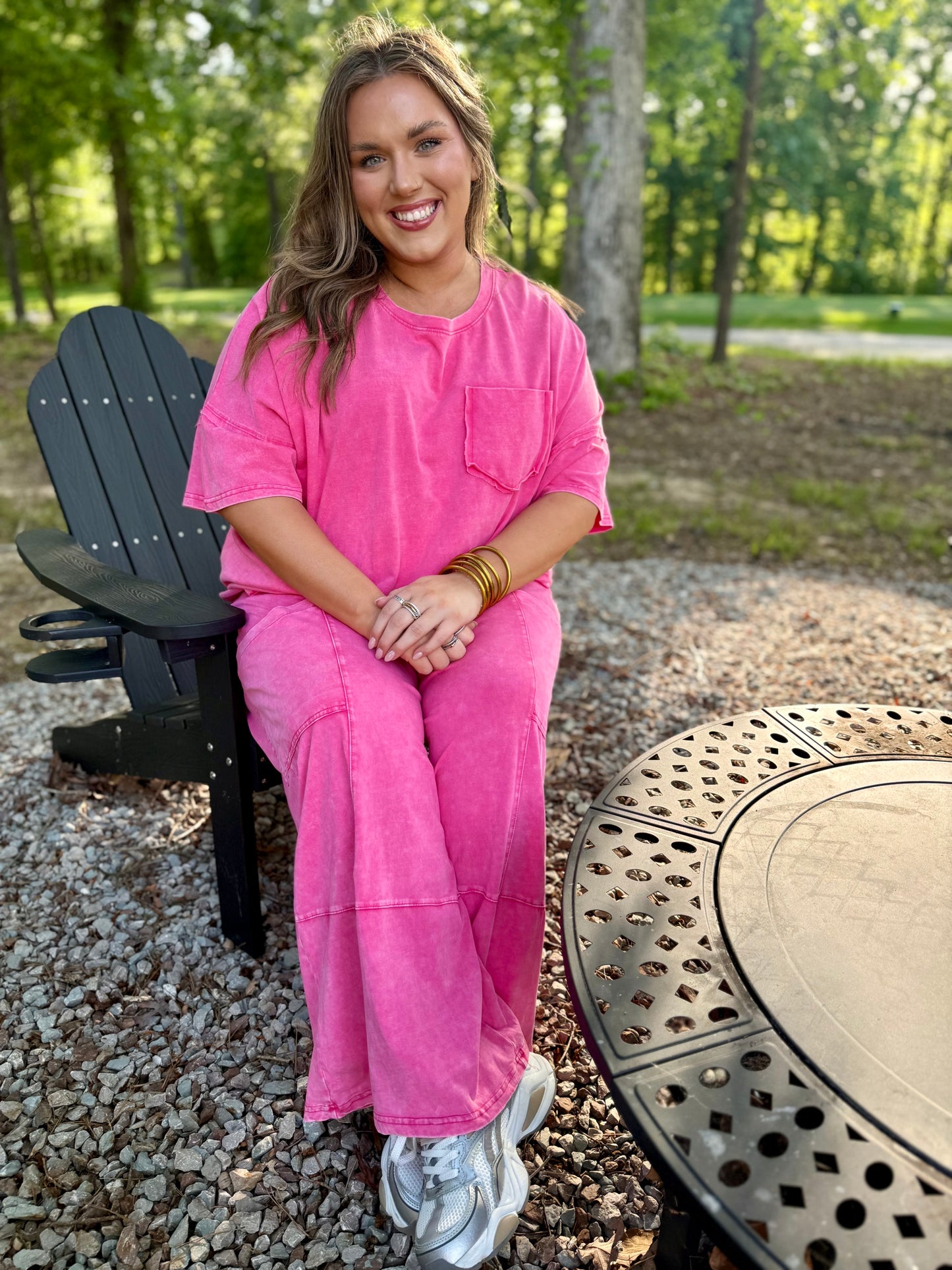 Curvy Pink Pocket Tee
