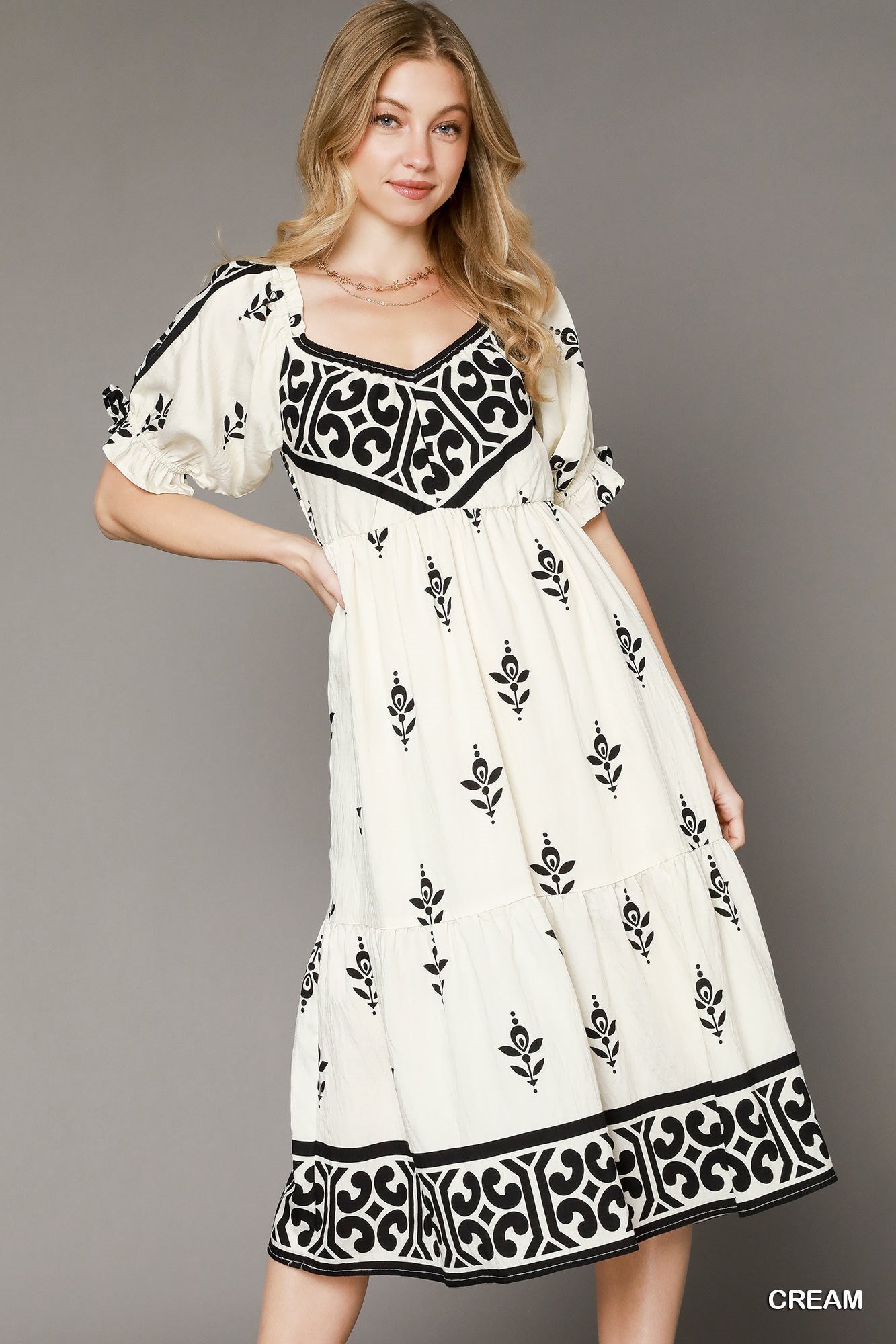 Spring Fling Midi Dress - Cream