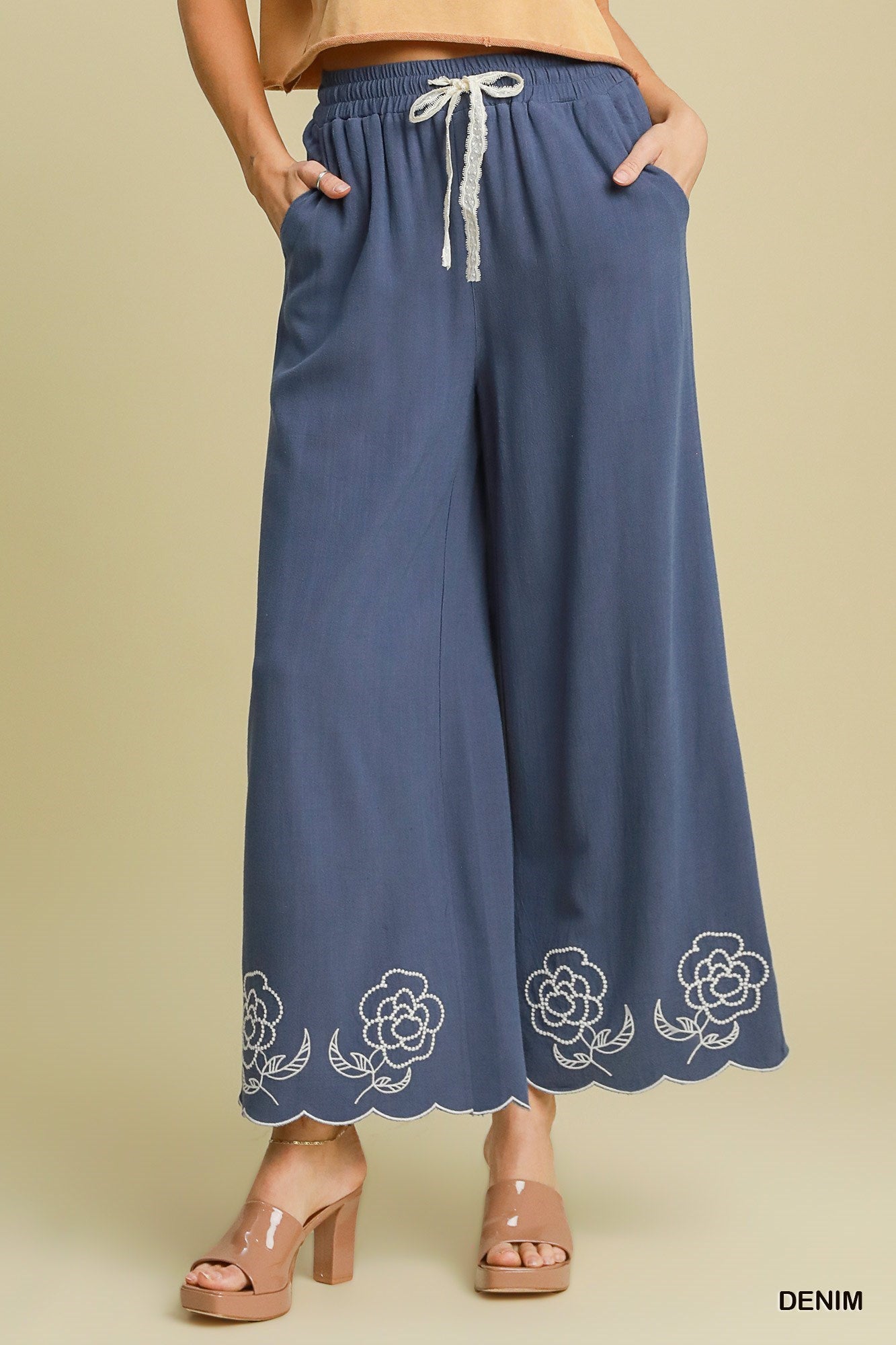 Enchanted Rose Pants - Navy