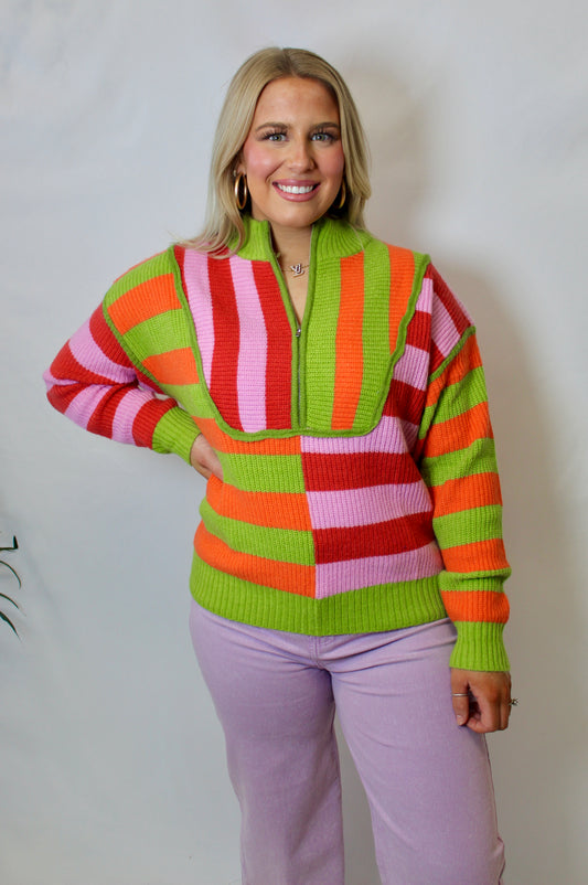 Sour Skittles Striped Sweater