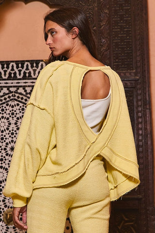 Open Back Stitched Top- Yellow