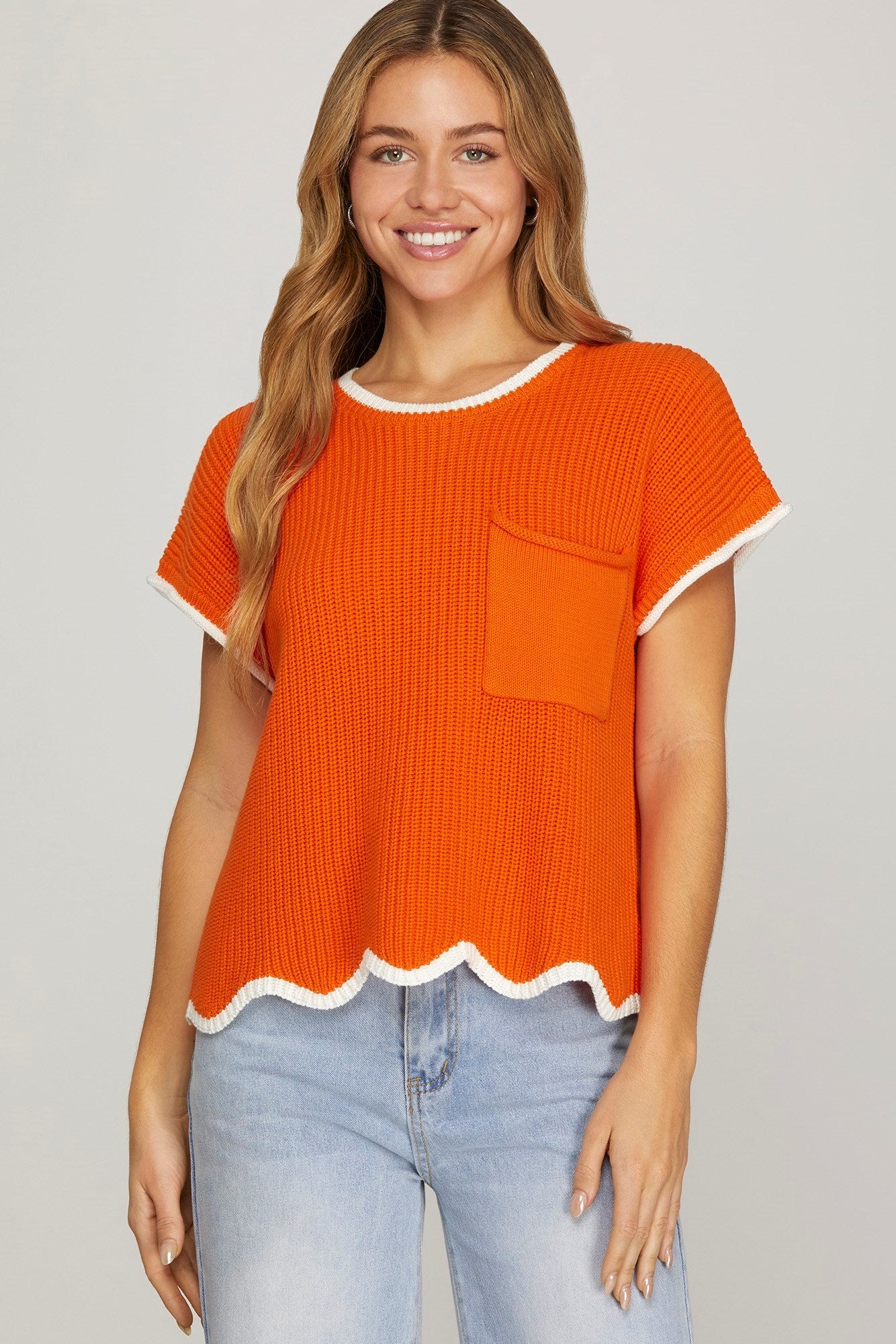 Game Day Sweater Top- Orange