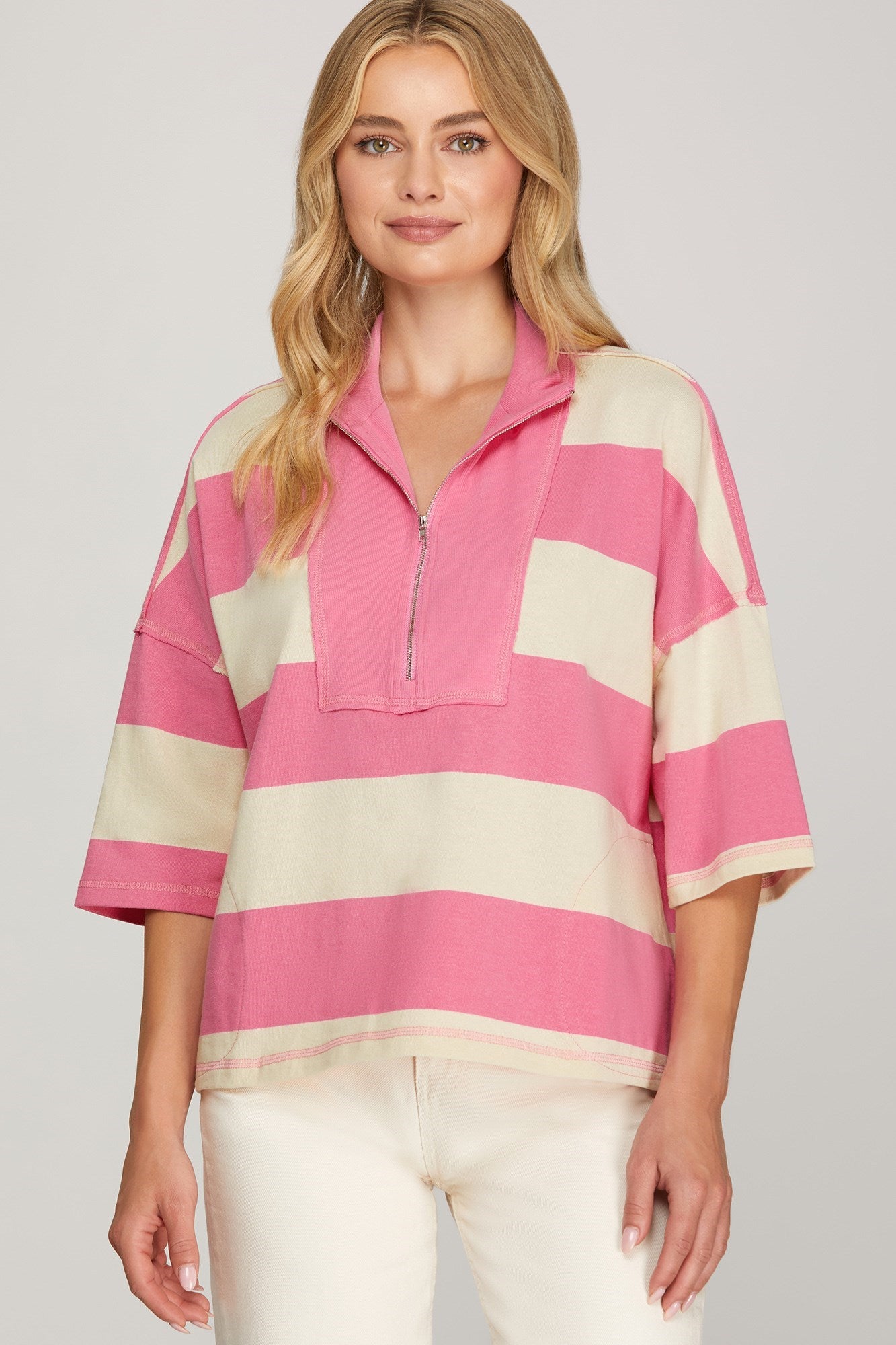 Rugby Oversized Top- Pink