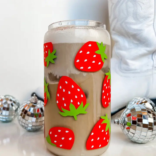 Strawberry Coffee Glass