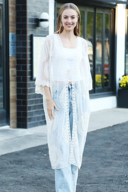 White Lace Cover Up