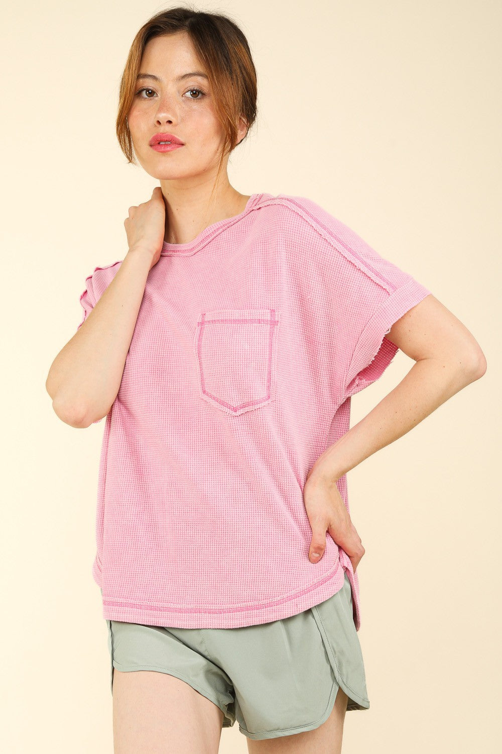 Curvy Sincere Thoughts Top In Pink