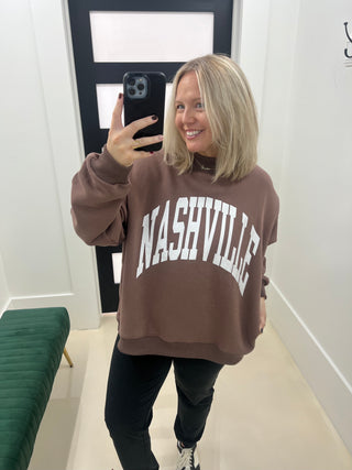 Nashville/Broadway Reversible Mock Neck - Brown