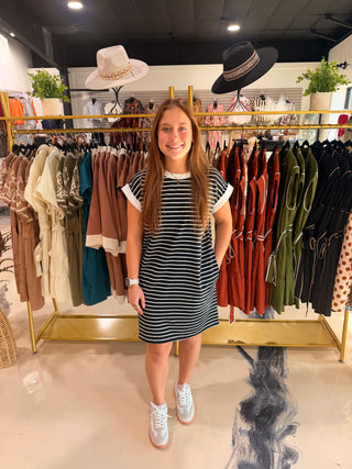 Boardwalk Tshirt Dress- Black