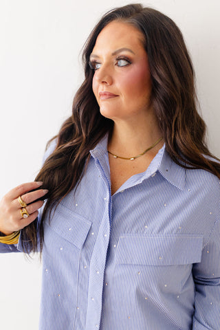 The City Cuff Button Down - Indigo Blue