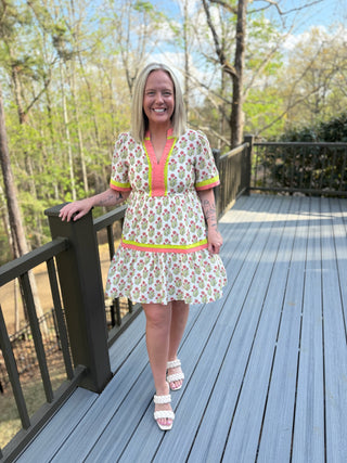 Delta Mini Dress- Lime