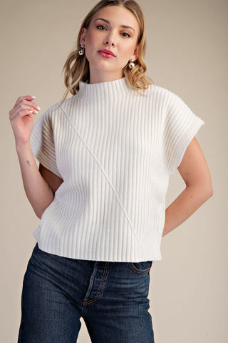 Sicily Knit Vest Sweater-White