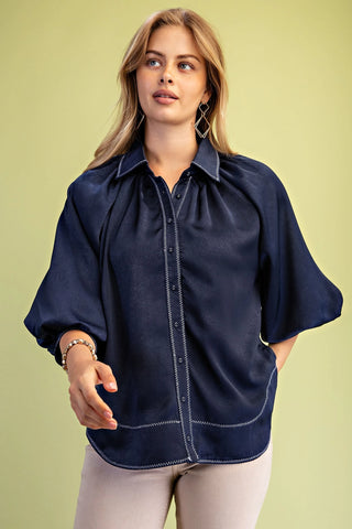 Gossip Girl Blouse- Navy