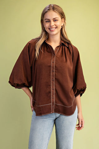 Gossip Girl Blouse- Brown