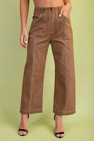 City Stride Cropped Pant-Mocha