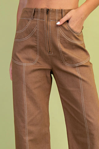 City Stride Cropped Pant-Mocha