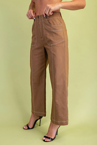 City Stride Cropped Pant-Mocha