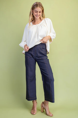 City Stride Cropped Pant- Navy