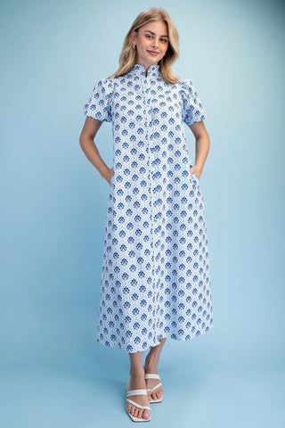 The Tanya Midi Dress- Cobalt