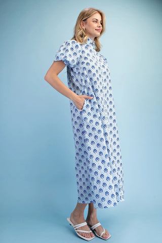 The Tanya Midi Dress- Cobalt