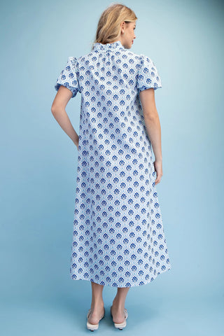 The Tanya Midi Dress- Cobalt
