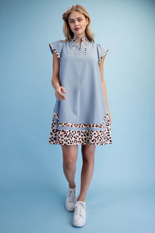 Savannah Statement Mini Dress- Denim