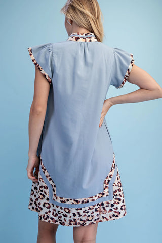 Savannah Statement Mini Dress- Denim