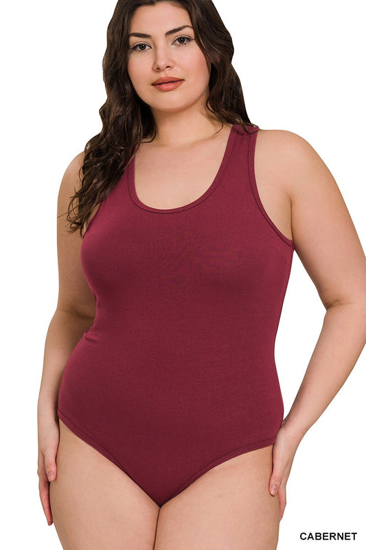 Curvy Fabulous Fit Bodysuit In Cabernet