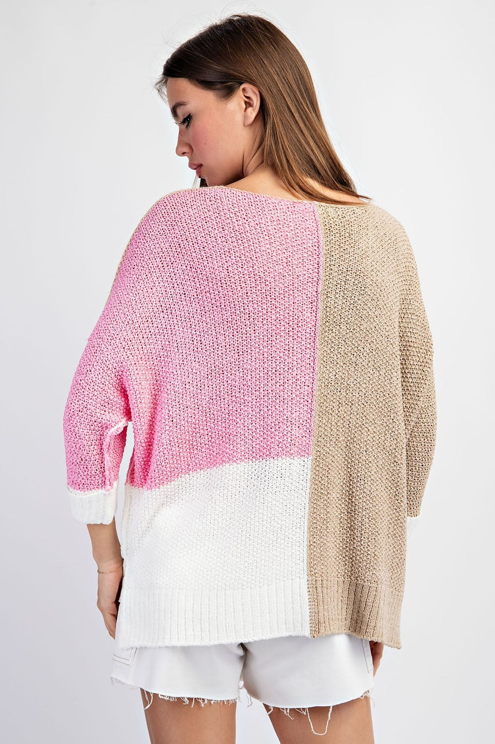 Curvy Shopping Day Sweater In Pink