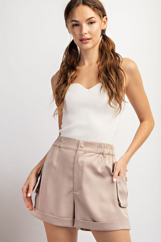 So Chic Shorts In Taupe