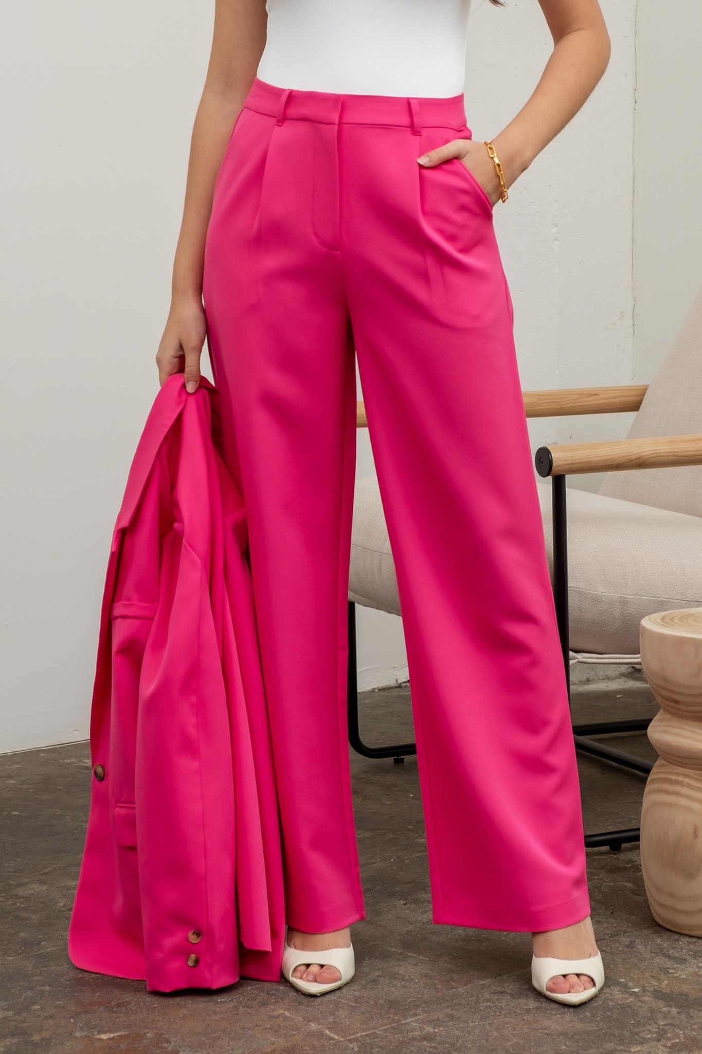 Business Baddie Pant In Pink