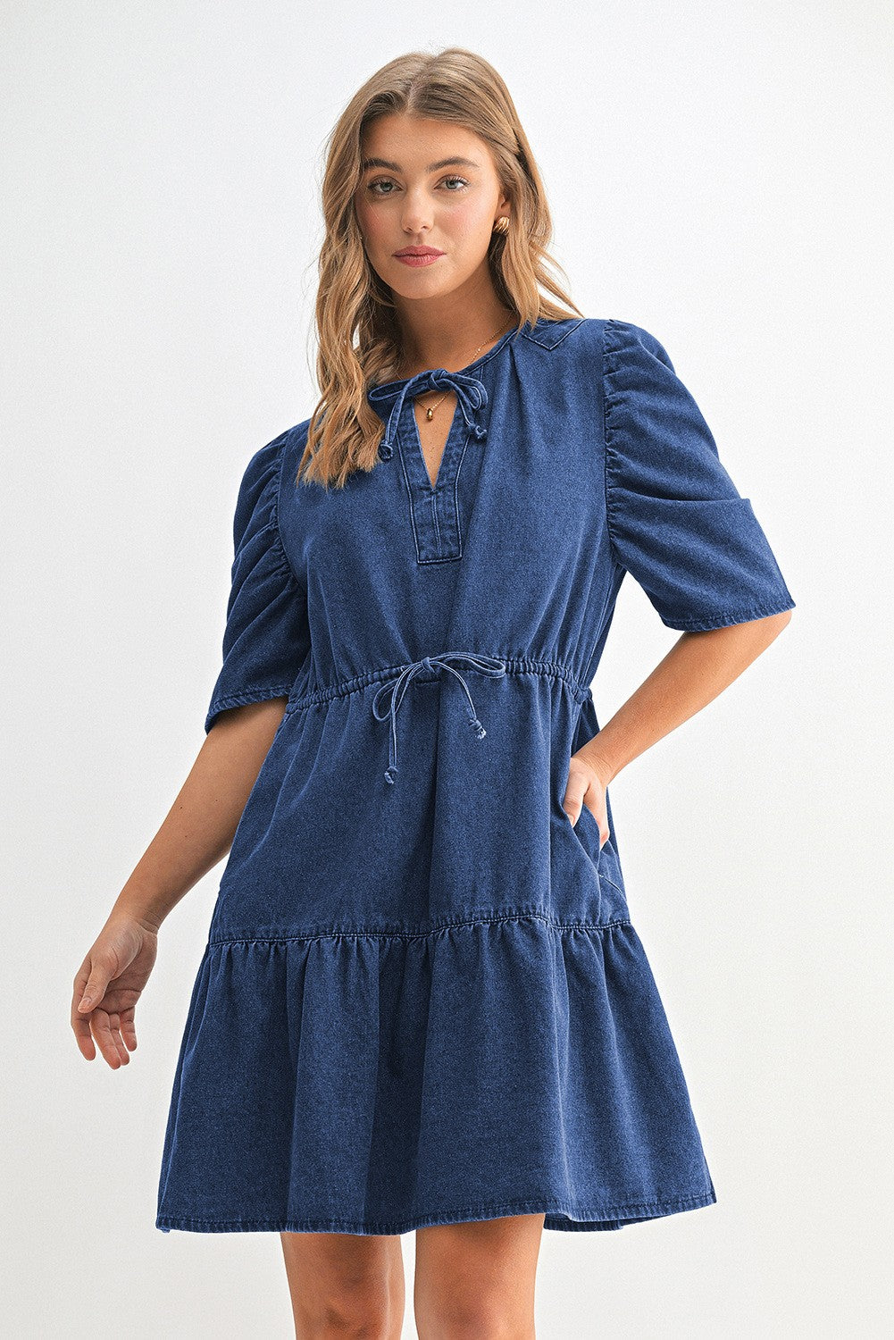 Denim Dreams Puff Sleeve Dress