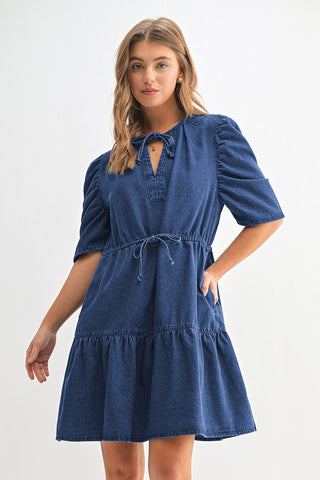 Denim Dreams Puff Sleeve Dress