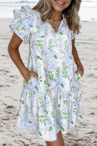 Forever Floral Mini Dress/Blue