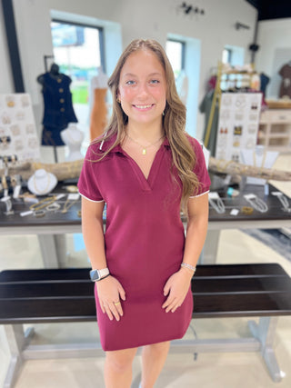 Swiftie Collared Dress- Rose