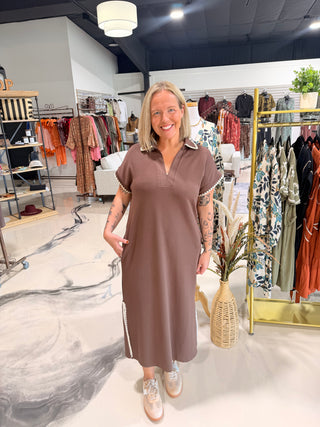 Cinnamon Season Dress - Brown