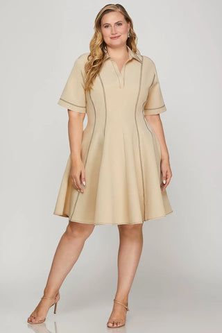 The Mary Alice Skater Dress/Taupe