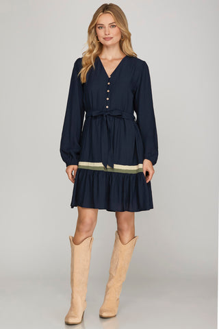 The Lacey Mini Dress- Navy