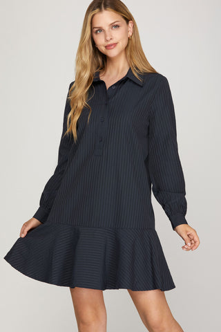 Small Town Talk Dress- Navy