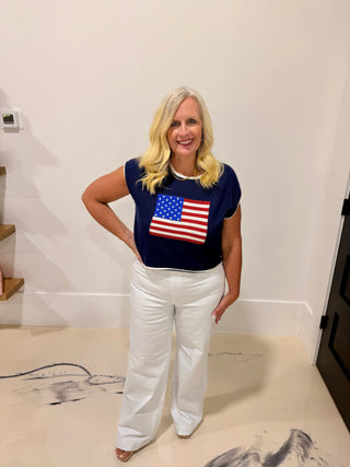 Freedom Sleeveless Top-Navy