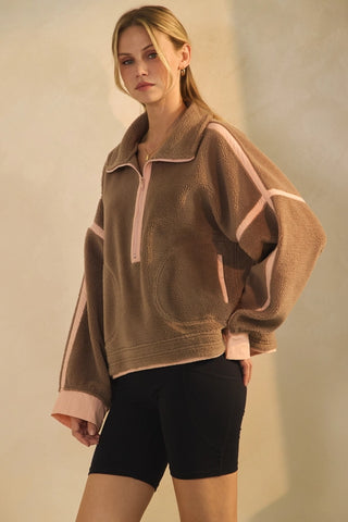 Smokey Brown Fleece Pullover