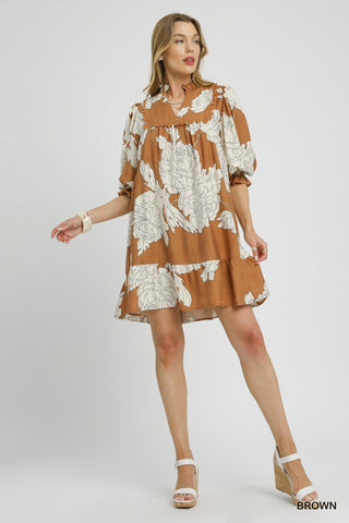 Peony Lane Dress- Brown