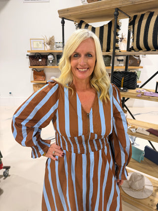 Harvest Stripe Midi Dress