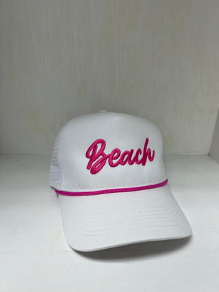 Beach Trucker Hat- Pink