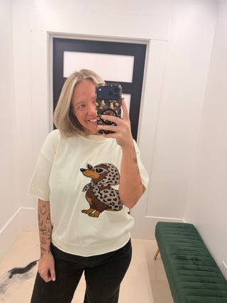Weenie Short Sleeve Sweater- Cream