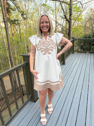 Everyday Darling Linen Dress-Oatmeal