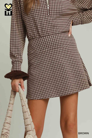 Fall Gingham Skort